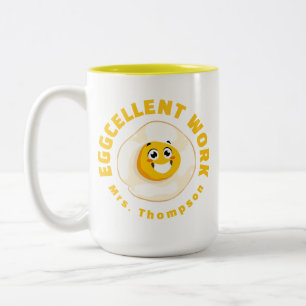 Eggcellent Work Niedlich Egg Zurück zum Lehrer Zweifarbige Tasse