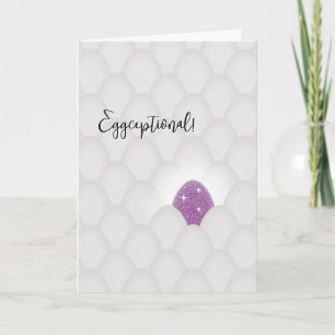Eggceptional! Lila Glitter-Ei Gratulation Karte