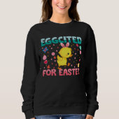 Eggcited For Easter Bunny Duck Rabbit  Kids Sweatshirt (Vorderseite)