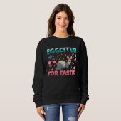 Eggcited For Easter Bunny Ferret Rabbit Kids Sweatshirt (Vorne ganz)