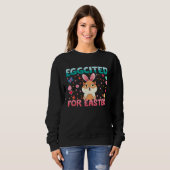 Eggcited For Easter Bunny Guinea Pig Rabbit Kids Sweatshirt (Vorne ganz)