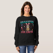 Eggcited For Easter Bunny Sloth Rabbit Funny Kids Sweatshirt (Vorne ganz)