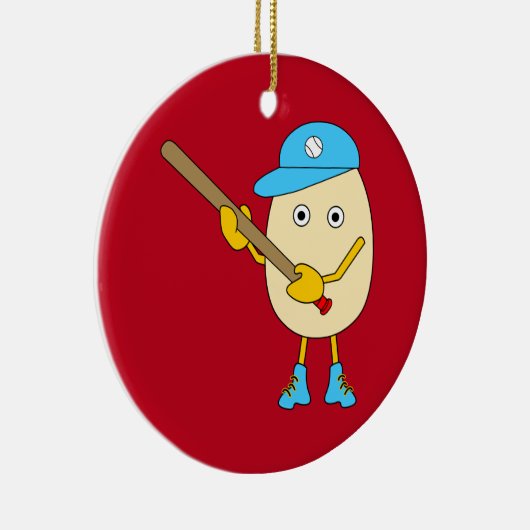 Egghead Baseball Egghead Keramik Ornament (Rechts)