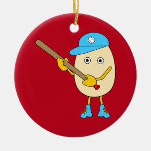 Egghead Baseball Egghead Keramik Ornament