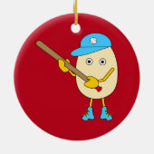 Egghead Baseball Egghead Keramik Ornament (Hinten)