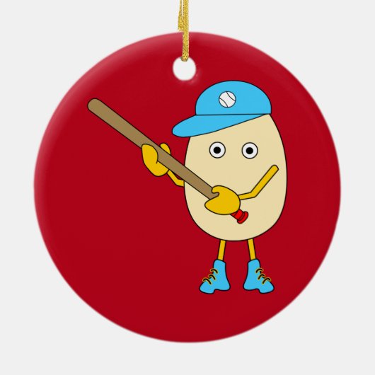 Egghead Baseball Egghead Keramik Ornament (Hinten)