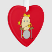 Egghead Drummer Girl Ornament (Vorderseite)