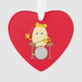 Egghead Drummer Girl Ornament (Rückseite)