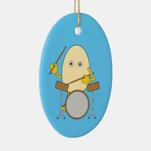 Egghead Drummer Keramik Ornament (Rechts)