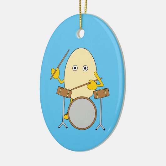 Egghead Drummer Keramik Ornament (Links)