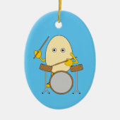 Egghead Drummer Keramik Ornament (Vorne)