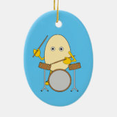 Egghead Drummer Keramik Ornament (Hinten)
