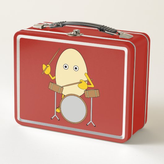 Egghead Drummer Metall Brotdose (Vorderseite)