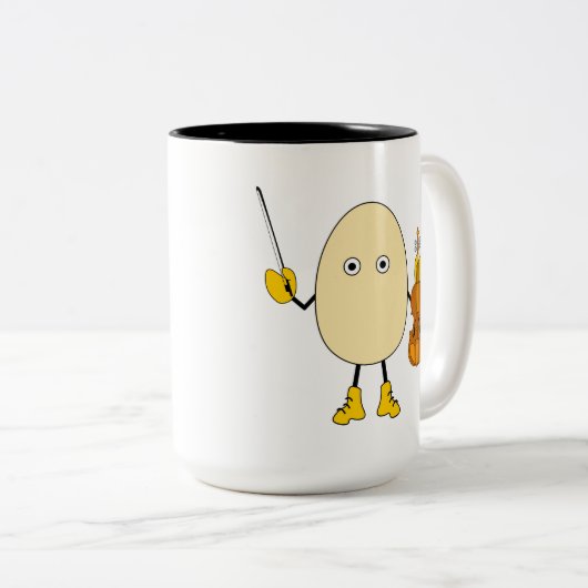 Egghead Violinist Zweifarbige Tasse (VorderseiteRechts)