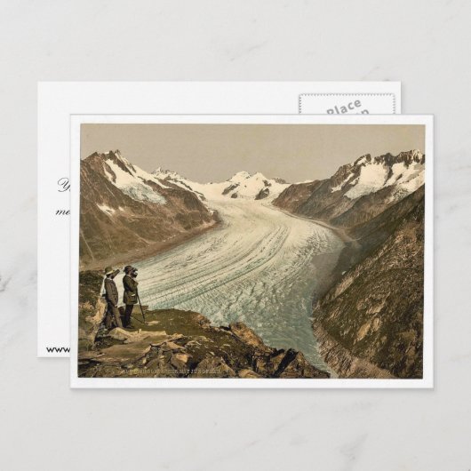 Eggishorn, Grand Aletsch Glacier, mit Jungfrau, M Postkarte (Vorne/Hinten)