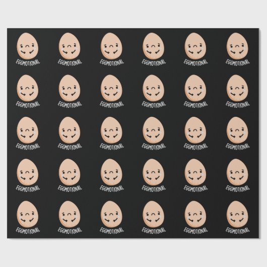 Eggmotional Funny Emotional Egs Pun Dark BG Geschenkpapier (Flach)