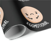 Eggmotional Funny Emotional Egs Pun Dark BG Geschenkpapier (Rolleneckpunkt)