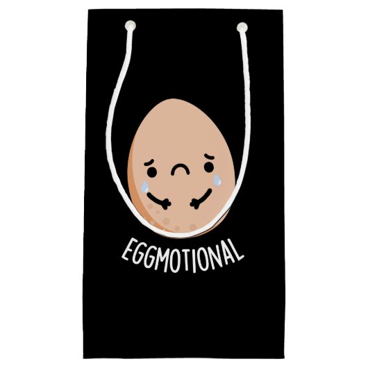 Eggmotional Funny Emotional Egs Pun Dark BG Kleine Geschenktüte (Vorderseite)