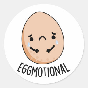 Eggmotional Funny Emotional Ei Pub Runder Aufkleber