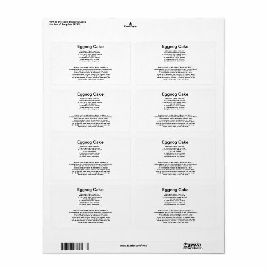 Eggnog Cake-Rezepte (Vorne)