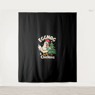 Eggnog & Chickens Wandteppich
