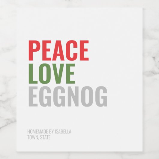 Eggnog Christmas Drink Weinetikett (Einzelnes Label)