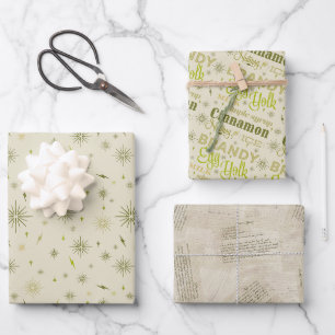 Eggnog Collection - Avocado Geschenkpapier Set