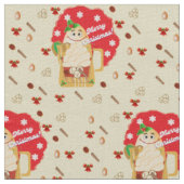 Eggnog Fabrics (Cream and Red) Weihnachtsstoffe Stoff (Nahaufnahme)