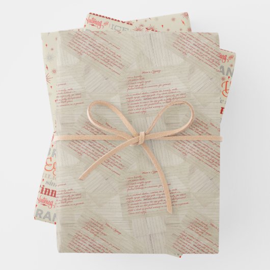 Eggnog Geschenkpapier Set (Beispiel)