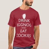 EGGNOG GETRÄNKEN UND COOKIES ESSEN T-Shirt (Vorderseite)