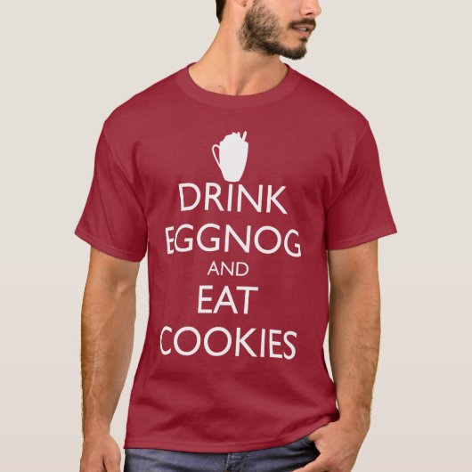 EGGNOG GETRÄNKEN UND COOKIES ESSEN T-Shirt (Vorderseite)