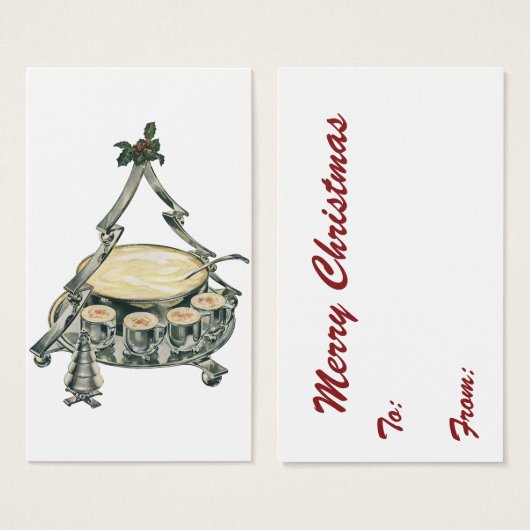 Eggnog in einer Weihnachtsbaum-Punch Bowl (Vorne & Hinten)