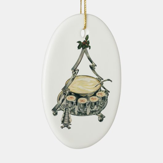 Eggnog in einer Weihnachtsbaum-Punch Bowl Keramik Ornament (Rechts)