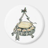 Eggnog in einer Weihnachtsbaum-Punch Bowl Magnet (Vorne)