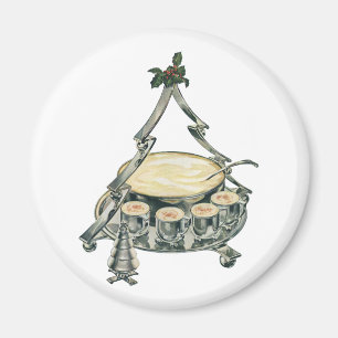 Eggnog in einer Weihnachtsbaum-Punch Bowl Magnet