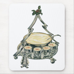 Eggnog in einer Weihnachtsbaum-Punch Bowl Mousepad