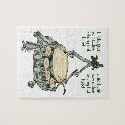 Eggnog in einer Weihnachtsbaum-Punch Bowl Puzzle (Horizontal)