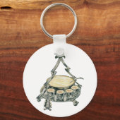 Eggnog in einer Weihnachtsbaum-Punch Bowl Schlüsselanhänger (Vorderseite)