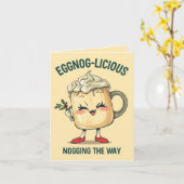Eggnog-licious – Funny Christmas Eggnog Pun  Karte (Gelbe Blume)