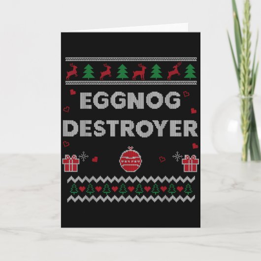 Eggnog Lover Funny Ugly Christmas Style Xmas Gift  Karte (Vorderseite)