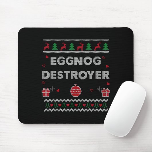 Eggnog Lover Funny Ugly Christmas Style Xmas Gift Mousepad (Mit Mouse)