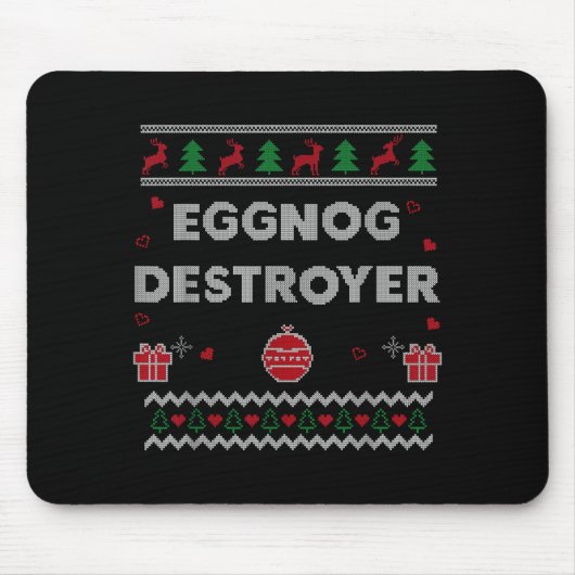 Eggnog Lover Funny Ugly Christmas Style Xmas Gift  Mousepad (Vorne)