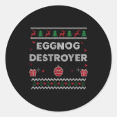 Eggnog Lover Funny Ugly Christmas Style Xmas Gift Runder Aufkleber (Vorderseite)