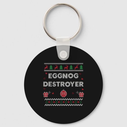 Eggnog Lover Funny Ugly Christmas Style Xmas Gift  Schlüsselanhänger (Vorderseite)