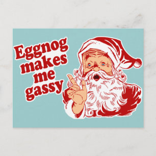 Eggnog macht Santa Flatulent Feiertagspostkarte