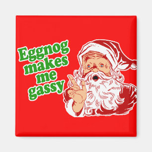 Eggnog macht Santa Furz Magnet