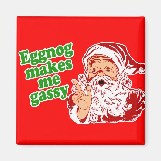 Eggnog macht Santa Furz Magnet (Vorne)