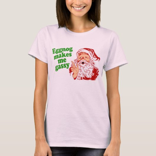 Eggnog macht Santa Furz T-Shirt (Vorderseite)