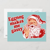 Eggnog macht Santa Gassy Feiertagspostkarte (Vorne/Hinten)
