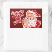 Eggnog macht Santa Gassy Rechteckiger Aufkleber (Tasche)